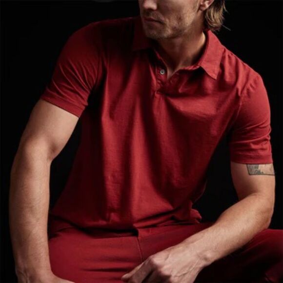 Standard James Perse Antique Rose Red Polo Shirt, size 1, Small - Picture 1 of 5